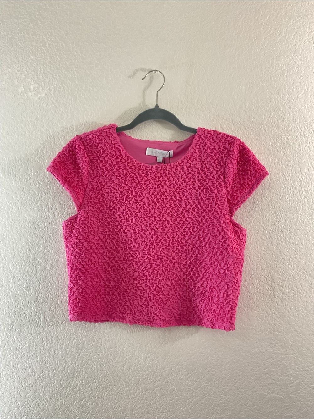 Sugarlips Pink Popcorn Textured Crop Top Barbiecore Y2K Retro Summer Festival
